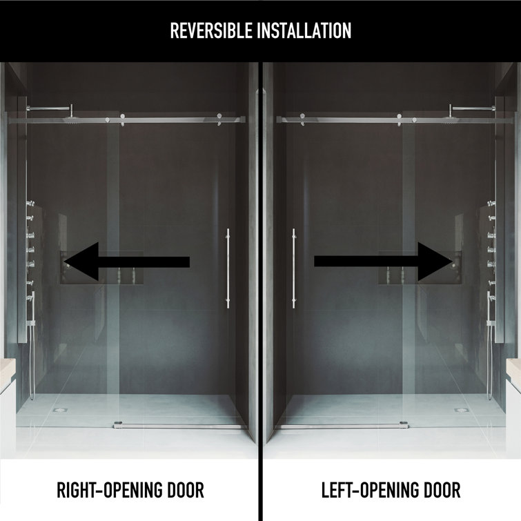 Luca 60" Frameless Sliding Shower Door with Clear Tempered Glass