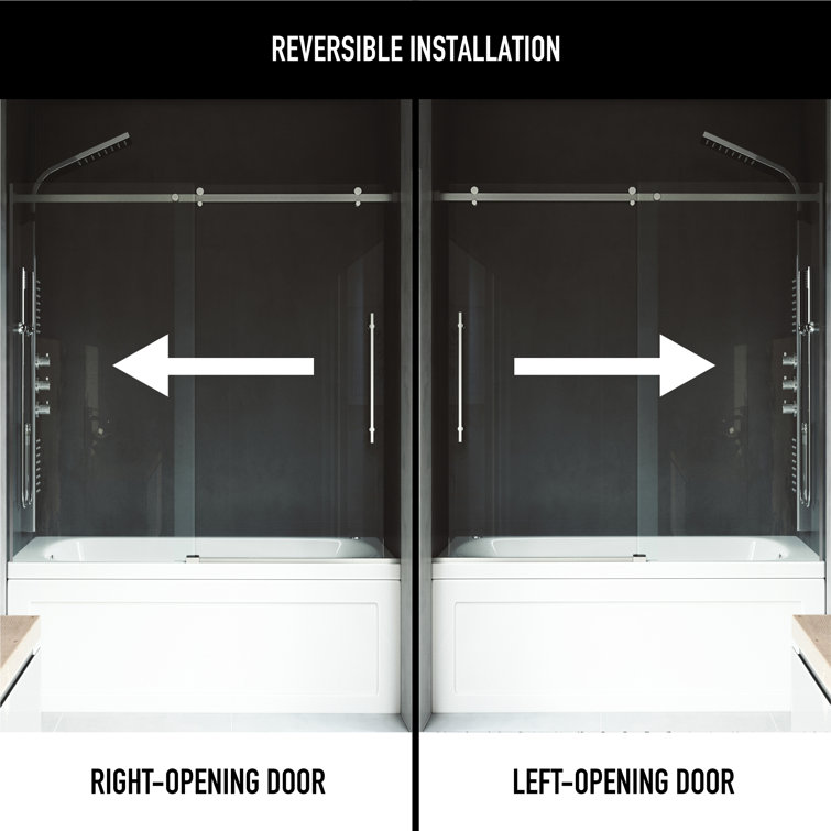 Luca 60" Frameless Sliding Tub Door with Clear Glass