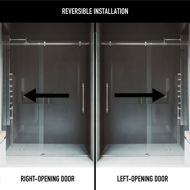 Luca 56-60" Frameless Sliding Shower Door with Clear Glass