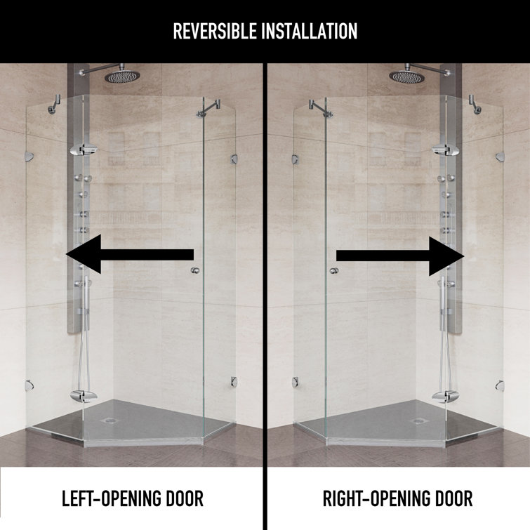 Verona 42" Frameless Neo-Angle Shower Enclosure with Brushed Nickel Hardware