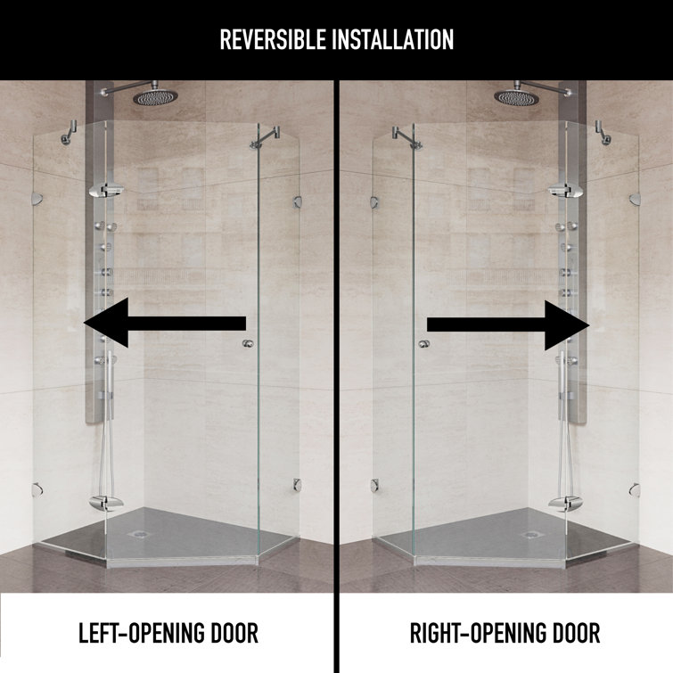 Verona 42" Frameless Neo-Angle Shower Enclosure with Clear Glass