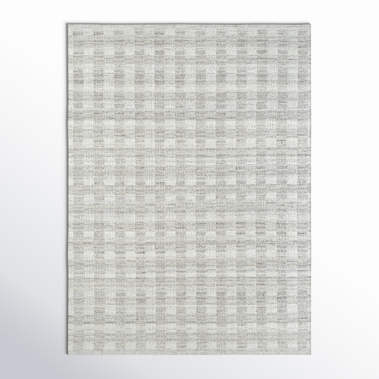Handwoven Gray Wool Rectangular Area Rug 2' x 3'