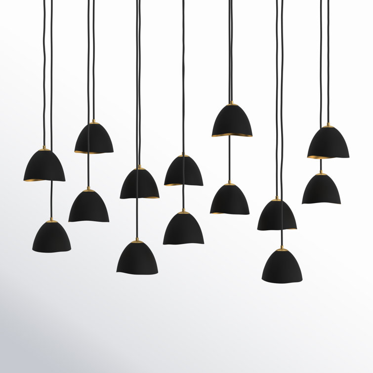 Cotter 14-Light Black Fabric Geometric Chandelier