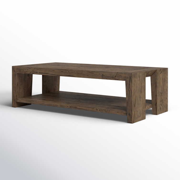 Troy 60" Brown Oak Wood Rectangular Coffee Table