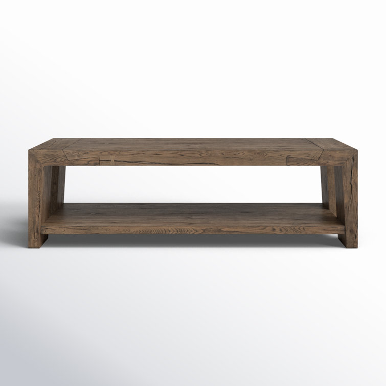 Troy 60" Brown Oak Wood Rectangular Coffee Table
