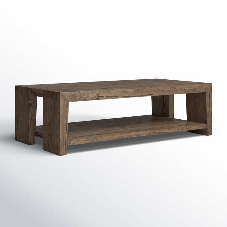 Troy 60" Brown Oak Wood Rectangular Coffee Table