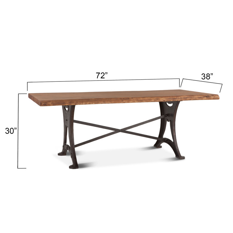 Natural Walnut and Iron Rectangular Dining Table