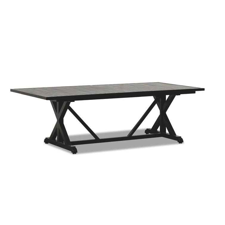 Monterey 96'' Black Aged Aluminum Outdoor Dining Table
