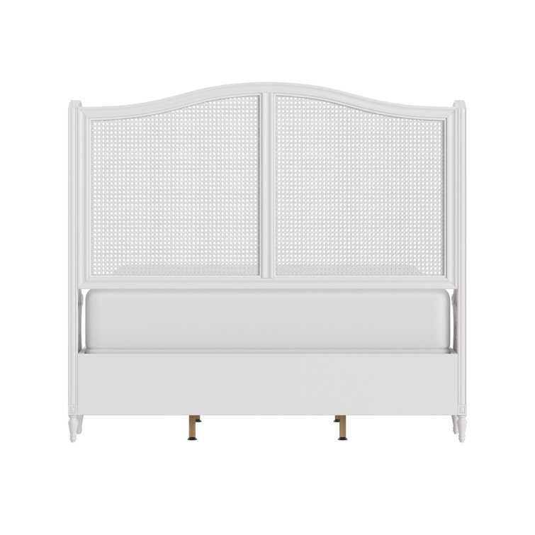 Sausalito Medium Taupe King Bed with Natural Cane Panels