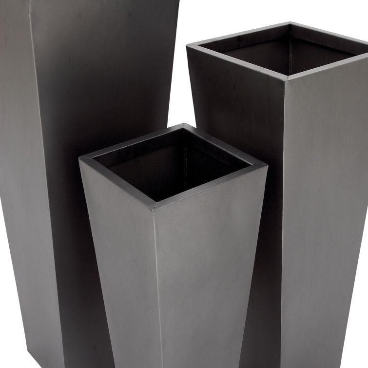 Gray Tall Modern Indoor/Outdoor Planter Set of 3