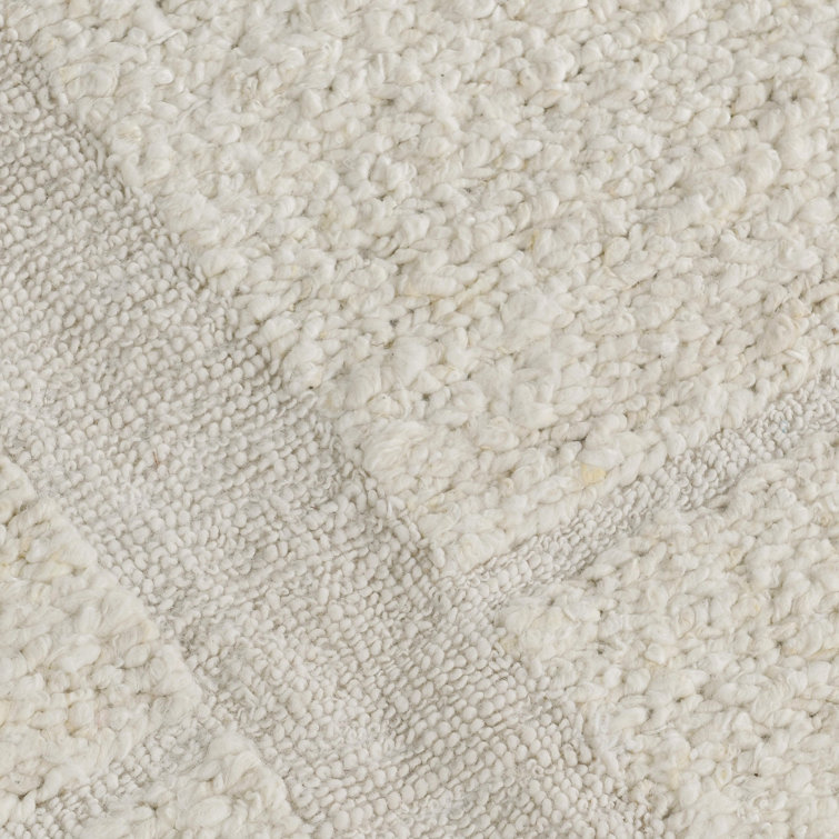 Sinclair Ivory Geometric Handwoven Wool Rectangular Area Rug