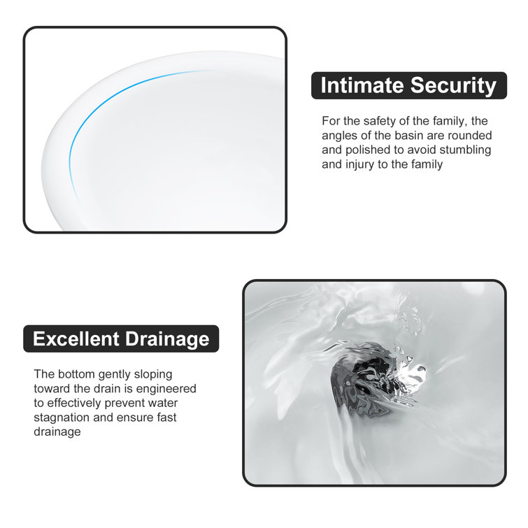 Glossy White Oval Ceramic Vessel Bathroom Sink