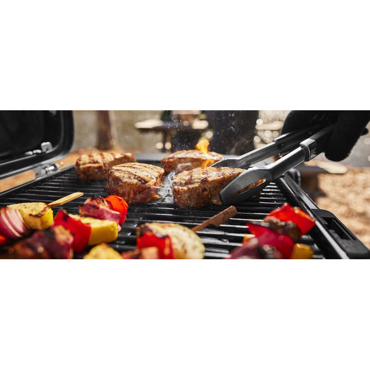 Compact Black Propane Gas Portable Grill with Lid Lock