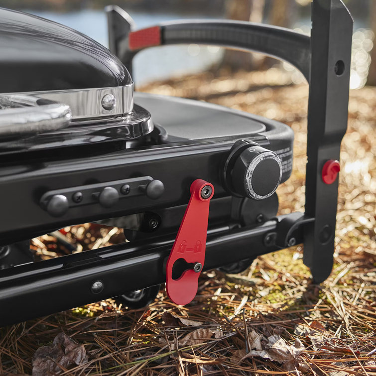 Compact Black Propane Gas Portable Grill with Lid Lock