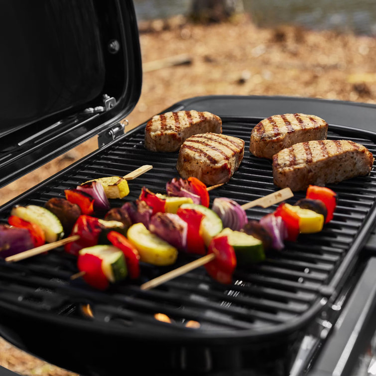 Compact Black Propane Gas Portable Grill with Lid Lock