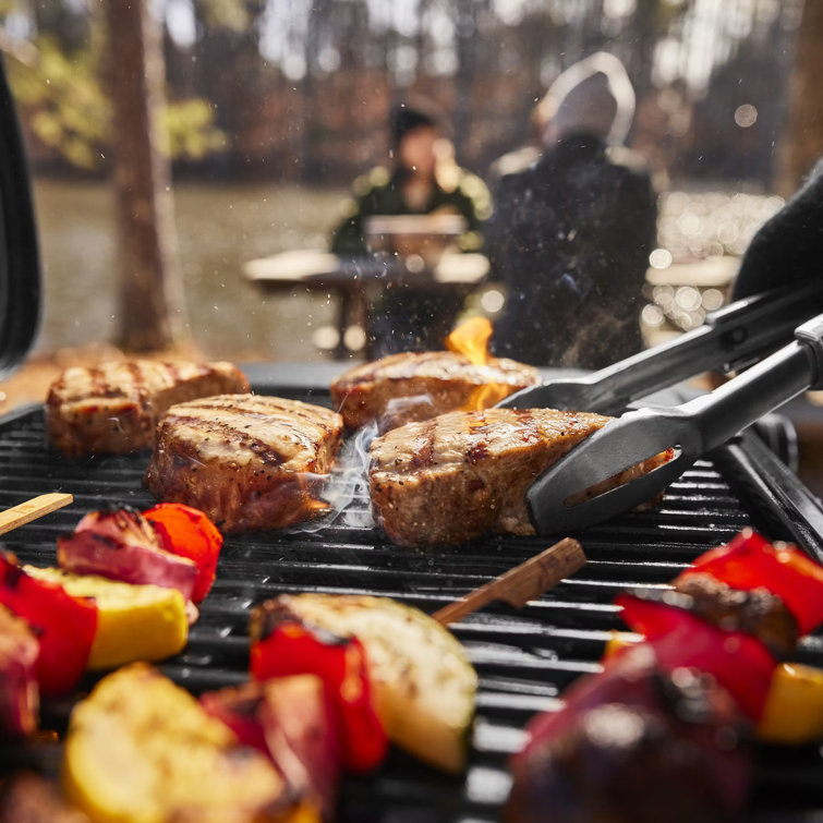 Compact Black Propane Gas Portable Grill with Lid Lock