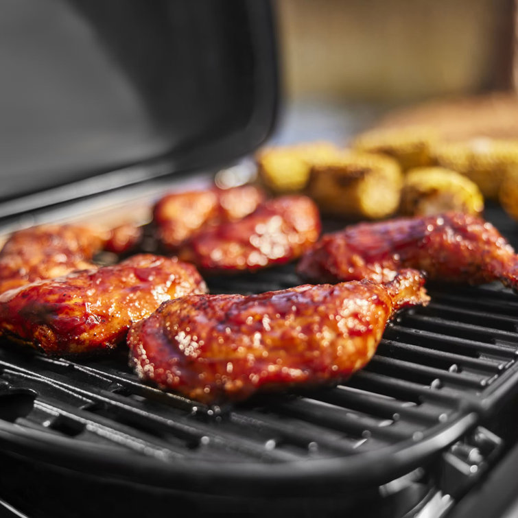 Compact Black Propane Gas Portable Grill with Lid Lock