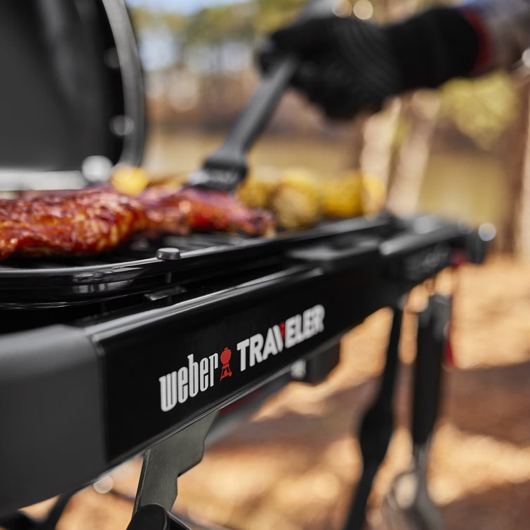 Compact Black Propane Gas Portable Grill with Lid Lock