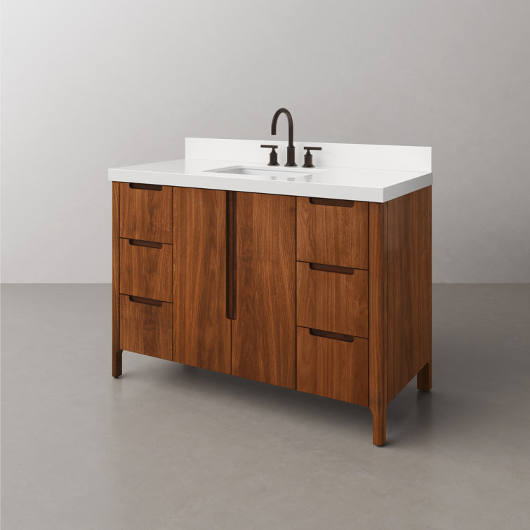 Sequoia 48" Noir Juglans Single Sink Vanity with Quartz Top