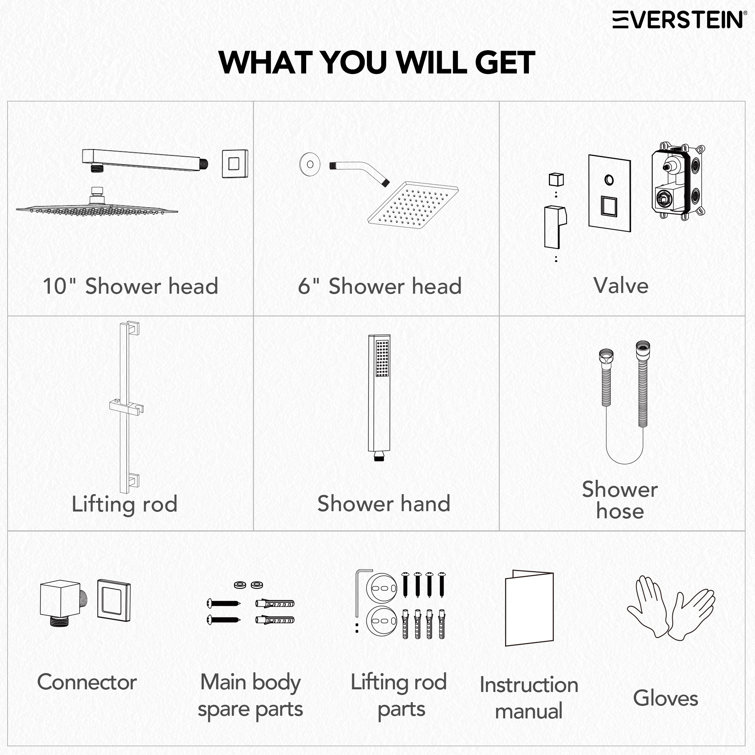 Matte Black Dual Shower Head System with Adjustable Handheld