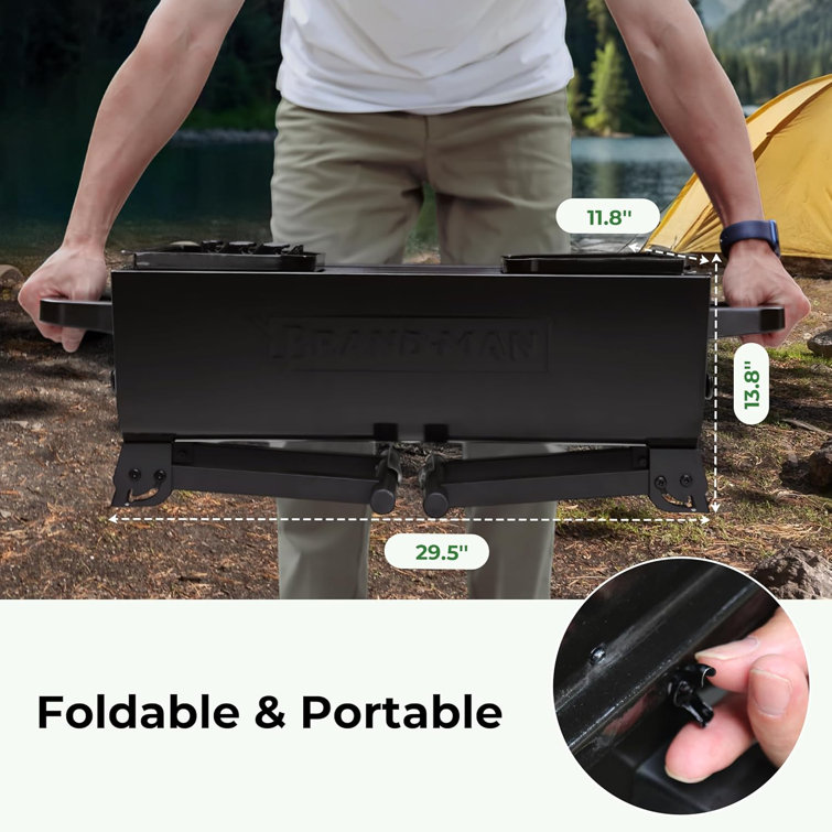 Portable Black Stainless Steel Charcoal Grill with Rotisserie