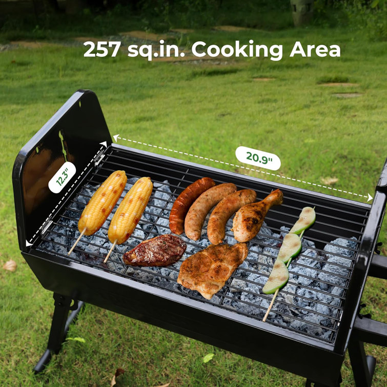 Portable Black Stainless Steel Charcoal Grill with Rotisserie