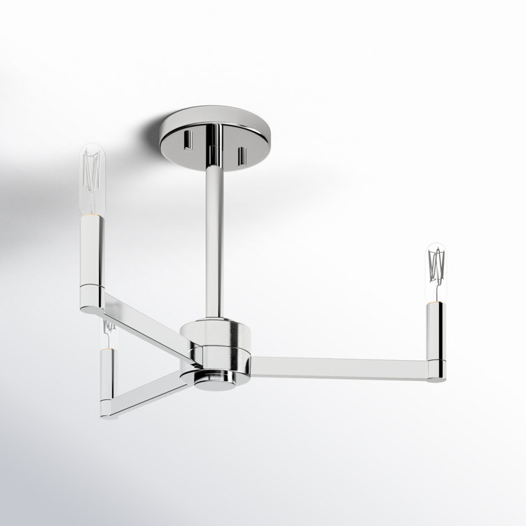 Fullton Chrome 3-Light Semi-Flush Mount for Indoor/Outdoor