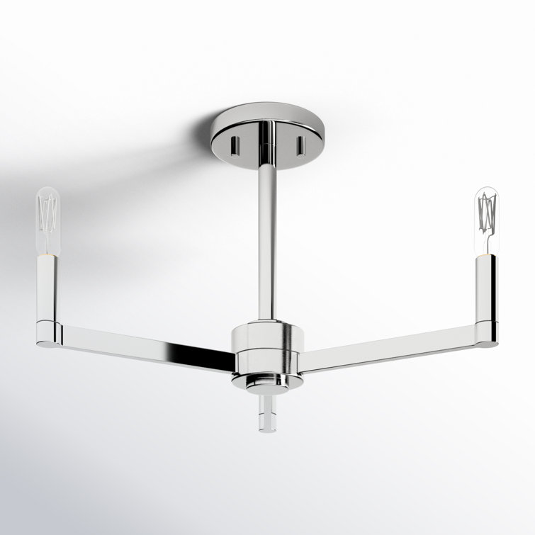 Fullton Chrome 3-Light Semi-Flush Mount for Indoor/Outdoor