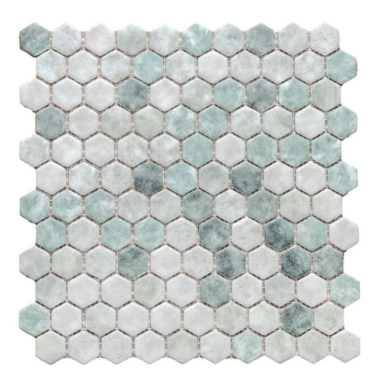 Eterna 12" x 12" Shabby Green Glass Mosaic Wall and Floor Tile