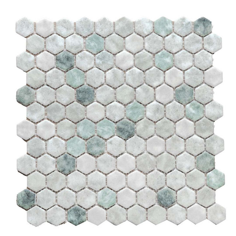 Eterna 12" x 12" Shabby Green Glass Mosaic Wall and Floor Tile