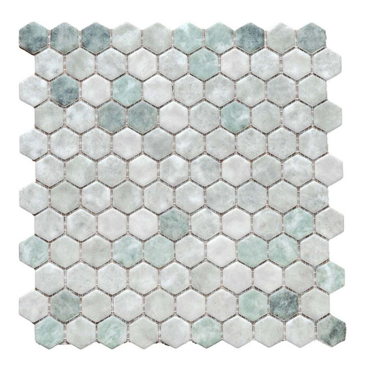 Eterna 12" x 12" Shabby Green Glass Mosaic Wall and Floor Tile