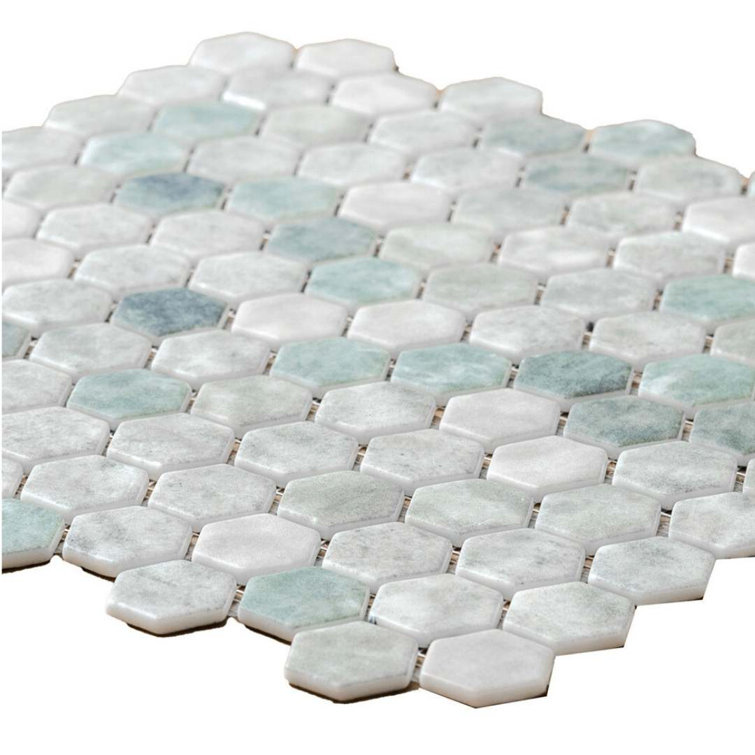 Eterna 12" x 12" Shabby Green Glass Mosaic Wall and Floor Tile