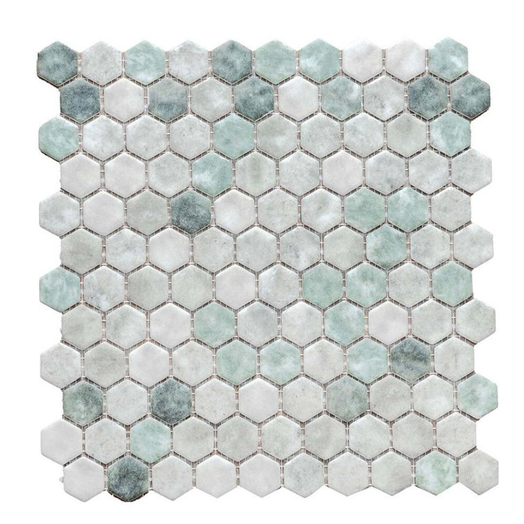 Eterna 12" x 12" Shabby Green Glass Mosaic Wall and Floor Tile