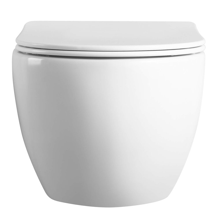 Surge Wall Mounted Elongated White Ceramic Toilet