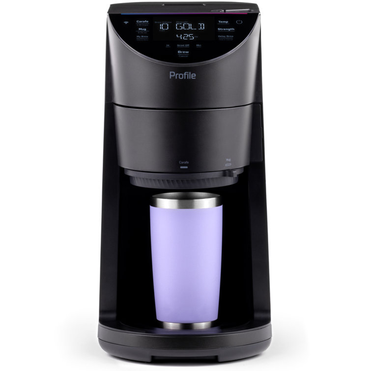 Smart Black Stainless Steel Programmable Coffee Maker with Grinder