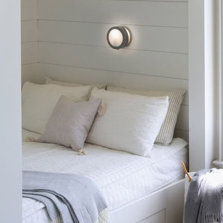 Dark Matte Grey and Brass Dimmable LED Wall Sconce
