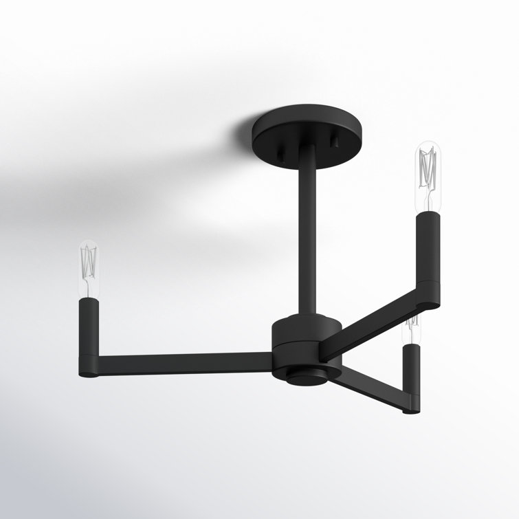 Midnight Black Steel Sputnik LED Semi Flush Mount