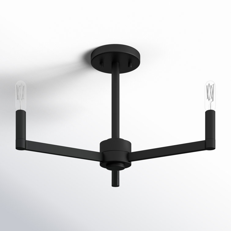 Midnight Black Steel Sputnik LED Semi Flush Mount
