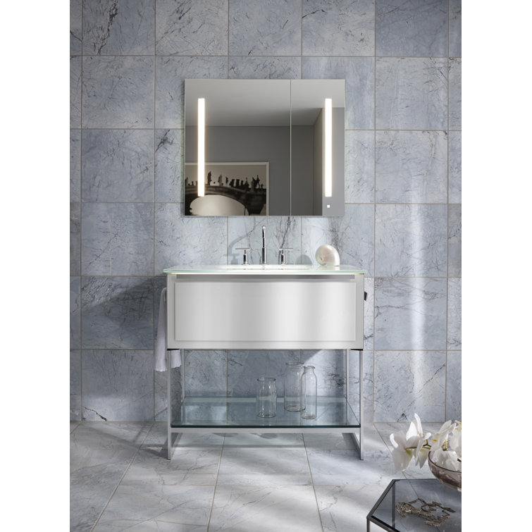 Contemporary 30" x 35.25" Frameless Smart Medicine Cabinet with LED Lighting