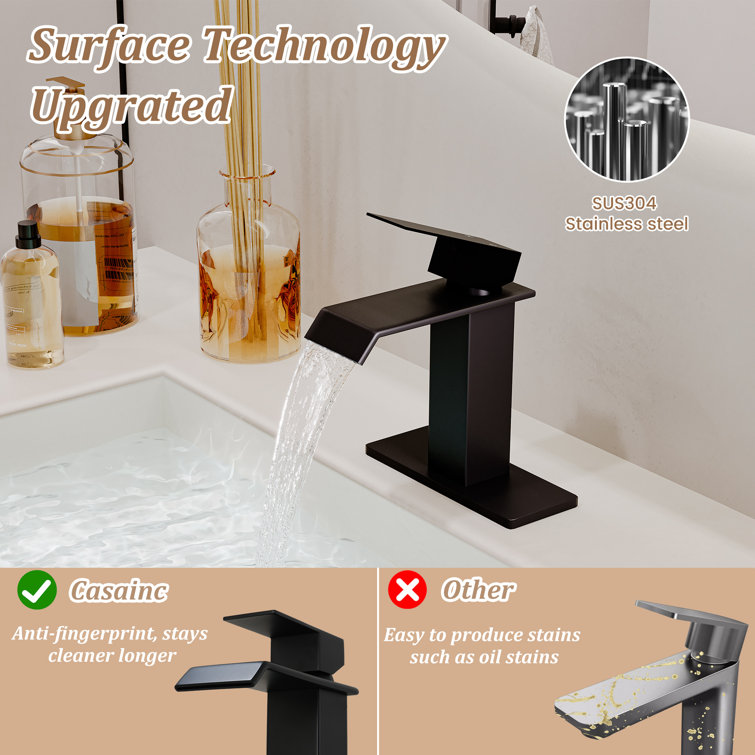 Matte Black Stainless Steel Single Handle Bathroom Faucet