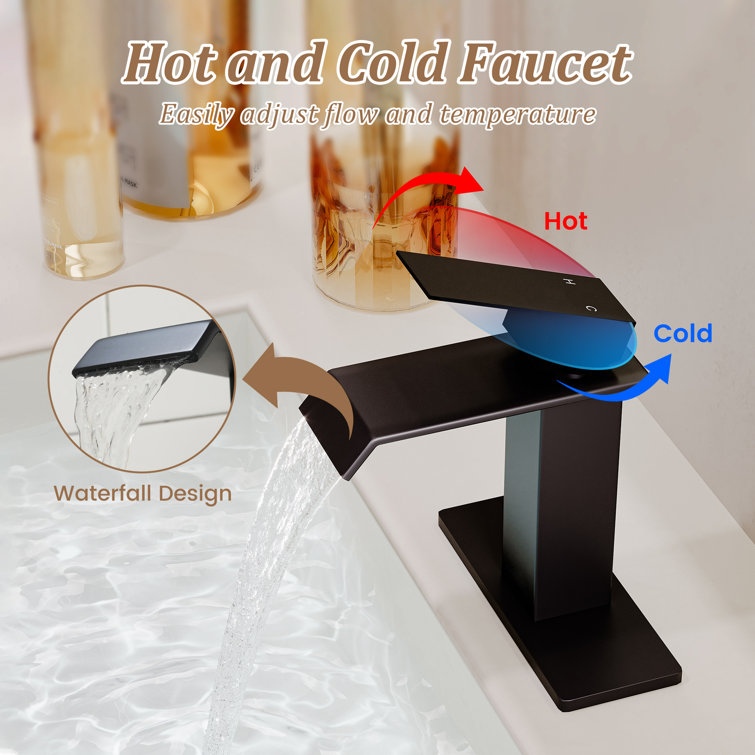 Matte Black Stainless Steel Single Handle Bathroom Faucet