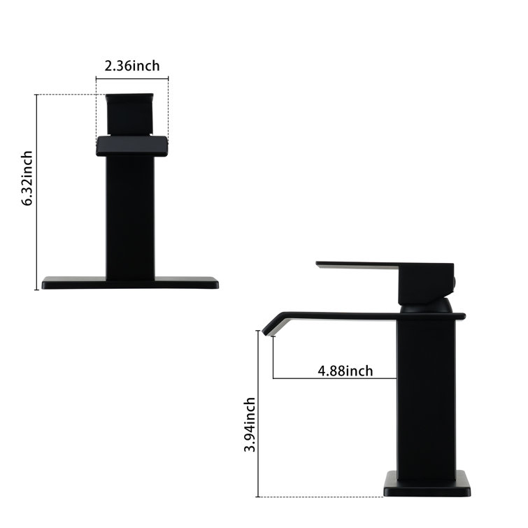 Matte Black Stainless Steel Single Handle Bathroom Faucet