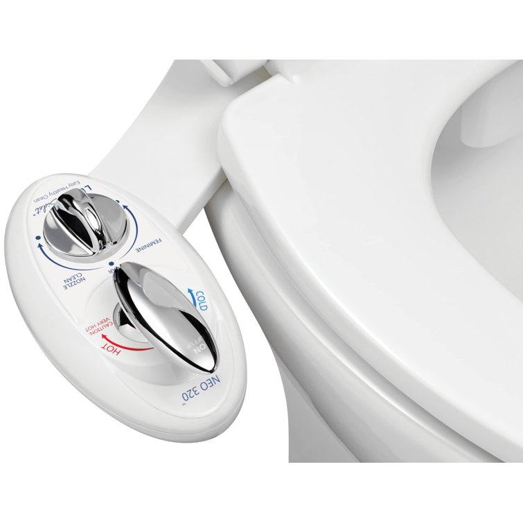 White Non-Electric Bidet Attachment with Adjustable Water Pressure