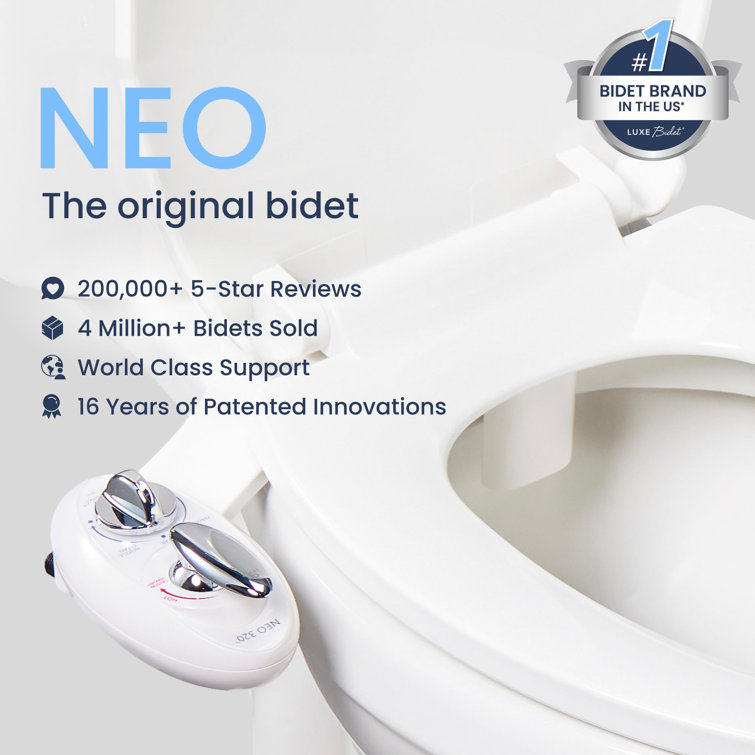 White Non-Electric Bidet Attachment with Adjustable Water Pressure
