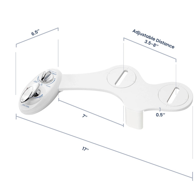 White Non-Electric Bidet Attachment with Adjustable Water Pressure
