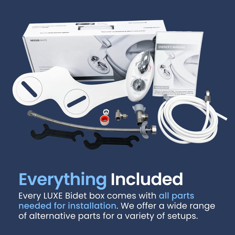 White Non-Electric Bidet Attachment with Adjustable Water Pressure
