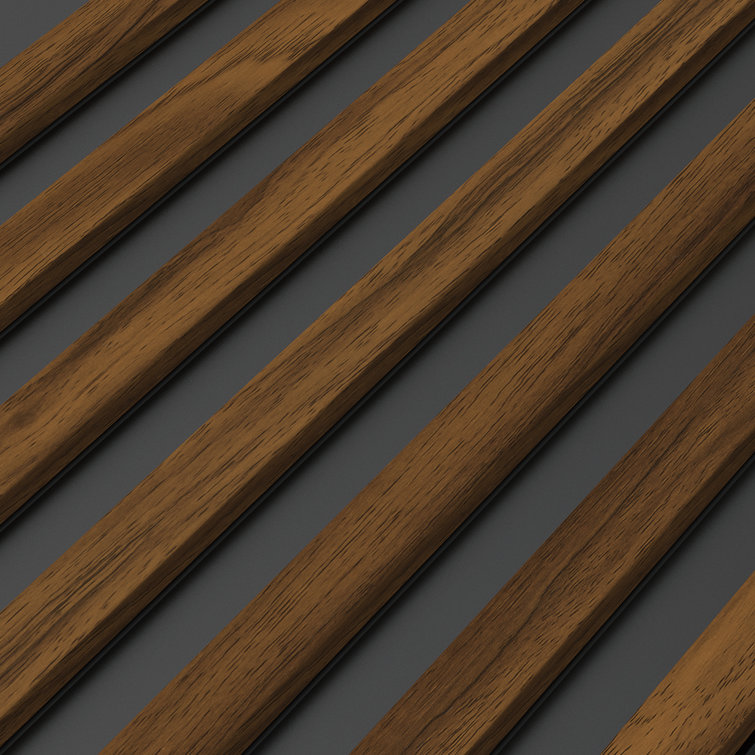 48" x 6" Brown and Black 3D Vinyl Wall Paneling