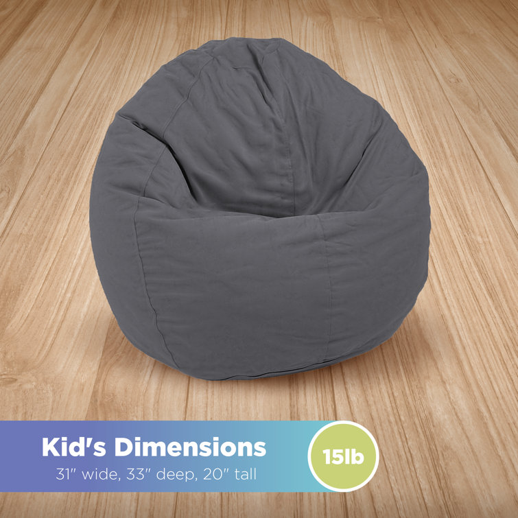 Natural Medium Cotton Bean Bag Chair with Removable Cover