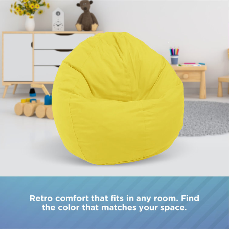 Natural Medium Cotton Bean Bag Chair with Removable Cover