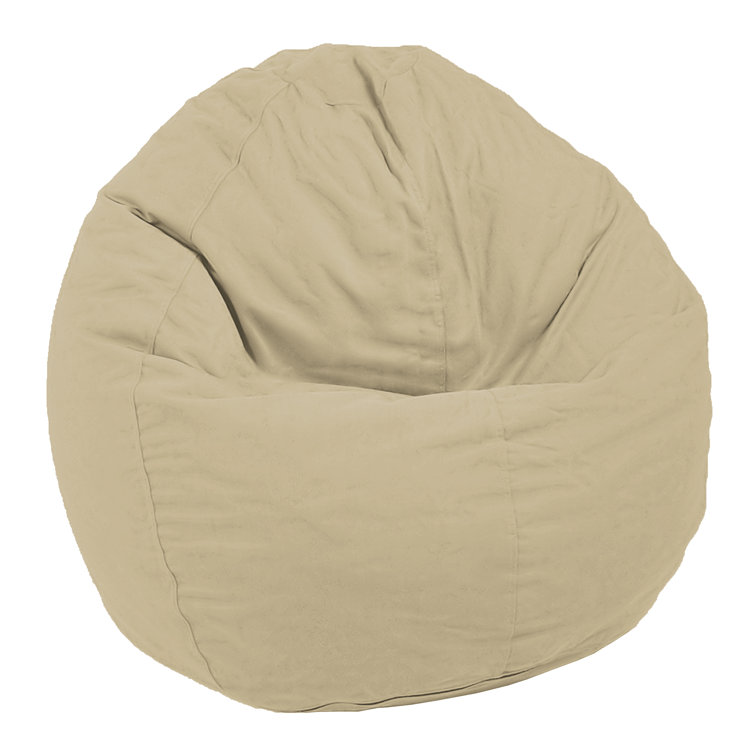 Natural Medium Cotton Bean Bag Chair with Removable Cover
